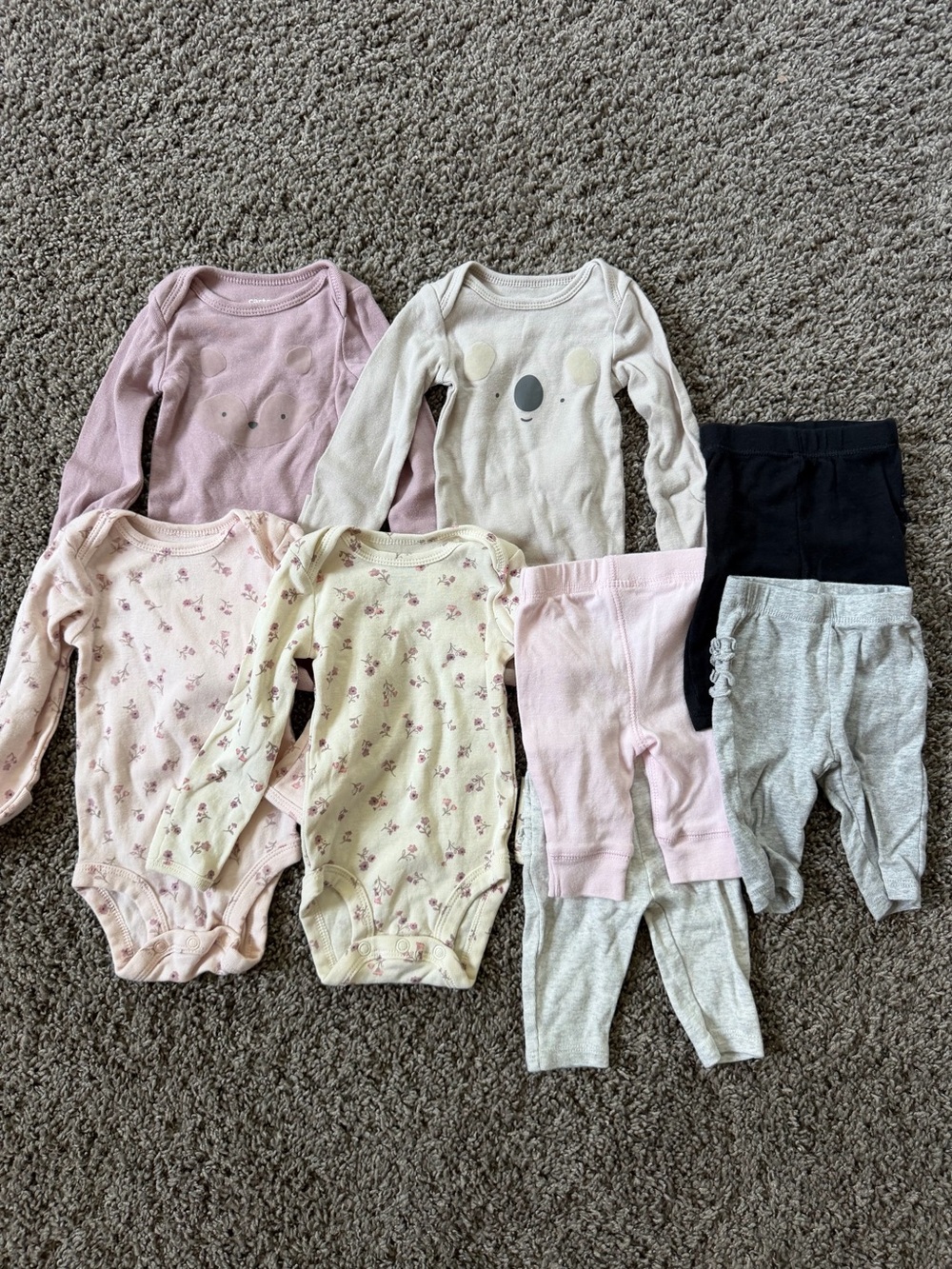 Baby Girls Neutral & Pink Bodysuit + Pants Set